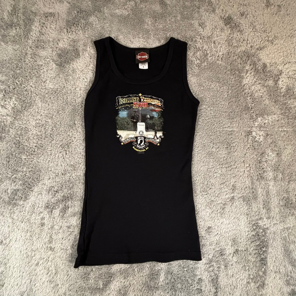 Harley-Davidson Rolling Thunder XXVIII 2015 Washington DC Tank Top Small Black